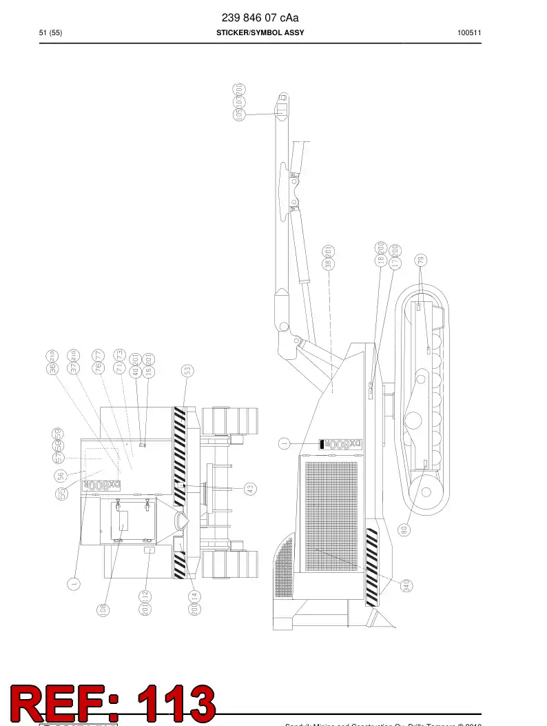 23303627 233 036 27 Sign - Sandvik Technical Drawing