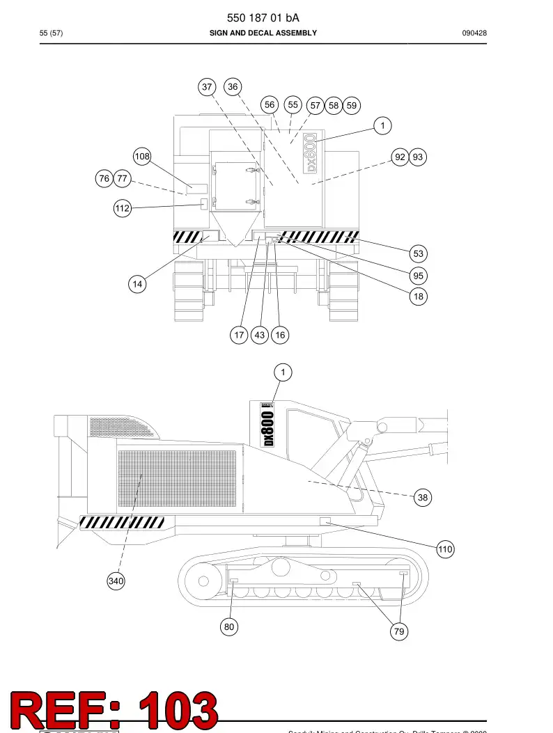 23303908 233 039 08 Sign - Sandvik Technical Drawing