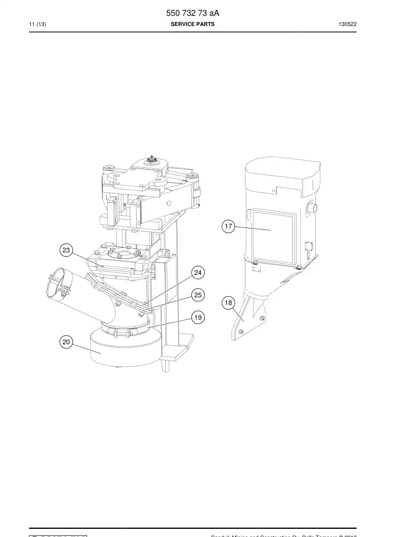 23307818a 233 078 18a LOCK RUBBER - Sandvik Technical Drawing