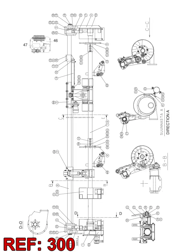 23325317 233 253 17 ROTATION MECHANICS PARTS - Sandvik Technical Drawing