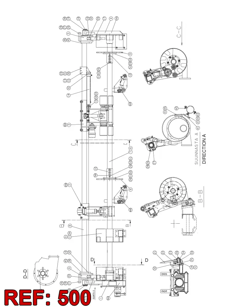 23325578 233 255 78 RC REAR FRAME PARTS - Sandvik Technical Drawing
