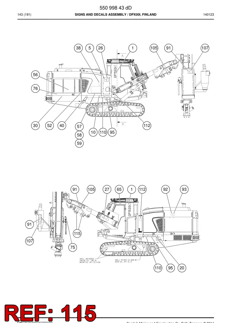 23331566e 233 315 66e KILPI ''PAINEISTETTU SYLINTERI'' - Sandvik Technical Drawing