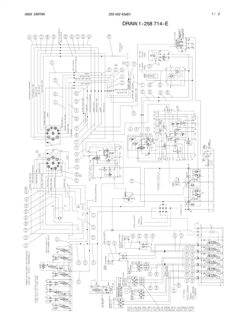 23345242aEn 233 452 42aEn HYDR. CIRC. DIAG. (DRILL. MODU - Sandvik Technical Drawing