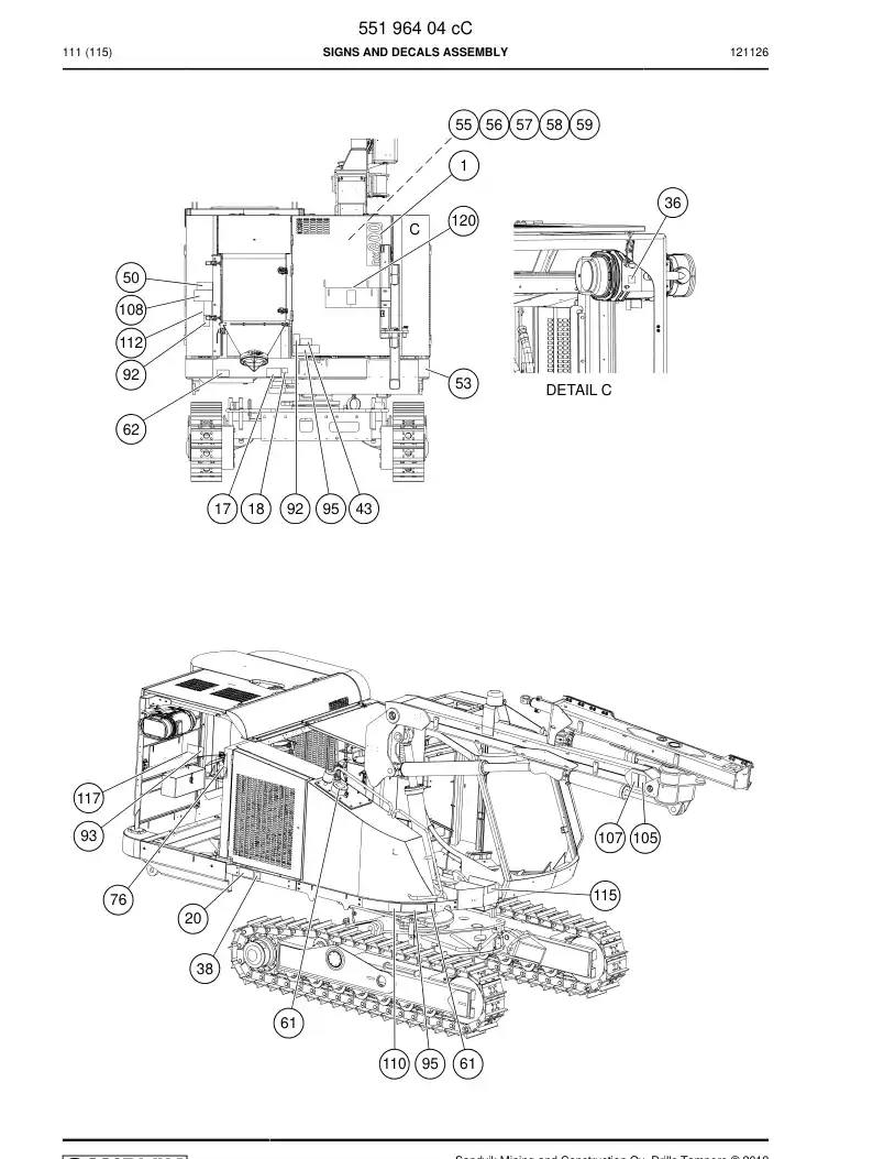 23345808g 233 458 08g WARNING ''WATER TANK'' - Sandvik Technical Drawing