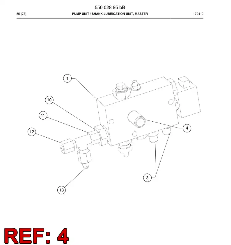 23349028a 233 490 28a Pipe, Intake - Sandvik Technical Drawing