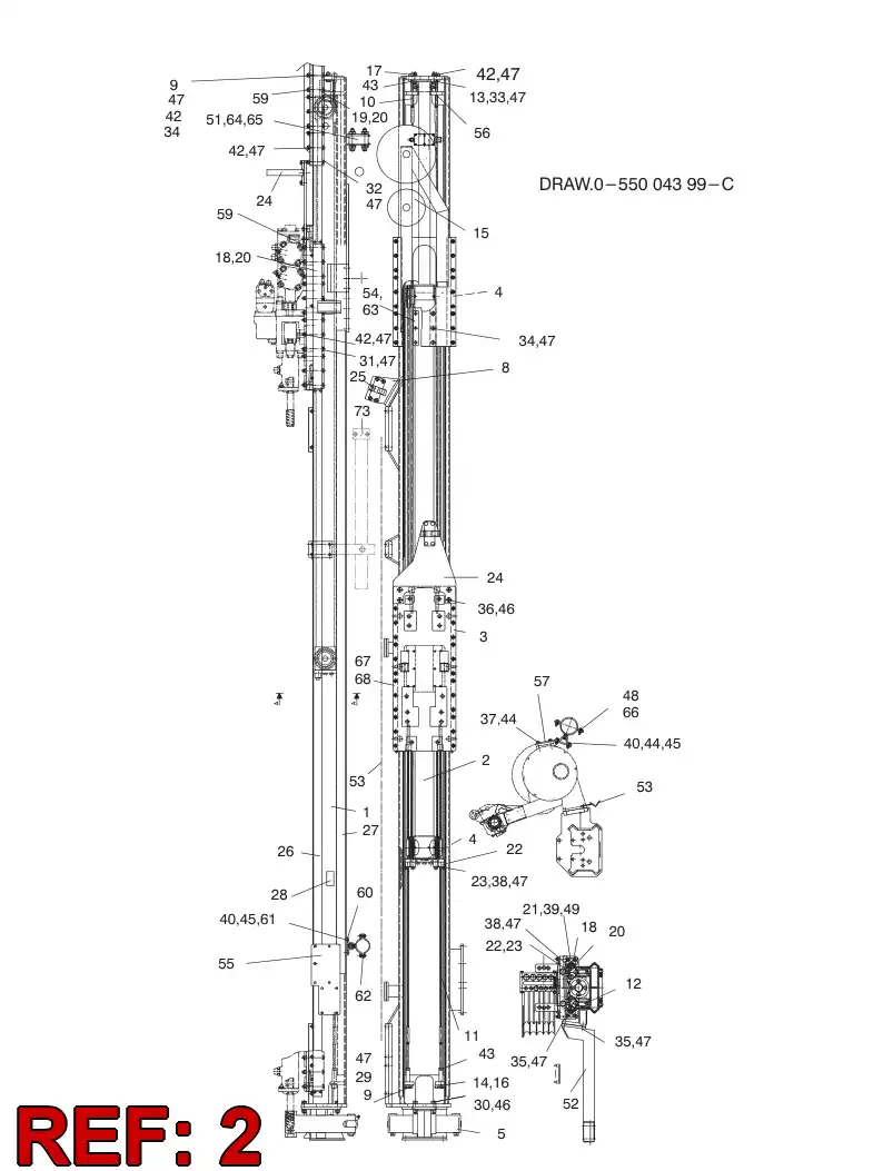 23354268 233 542 68 FEED CYLINDERIDLER WHEEL ASSY - Sandvik Technical Drawing