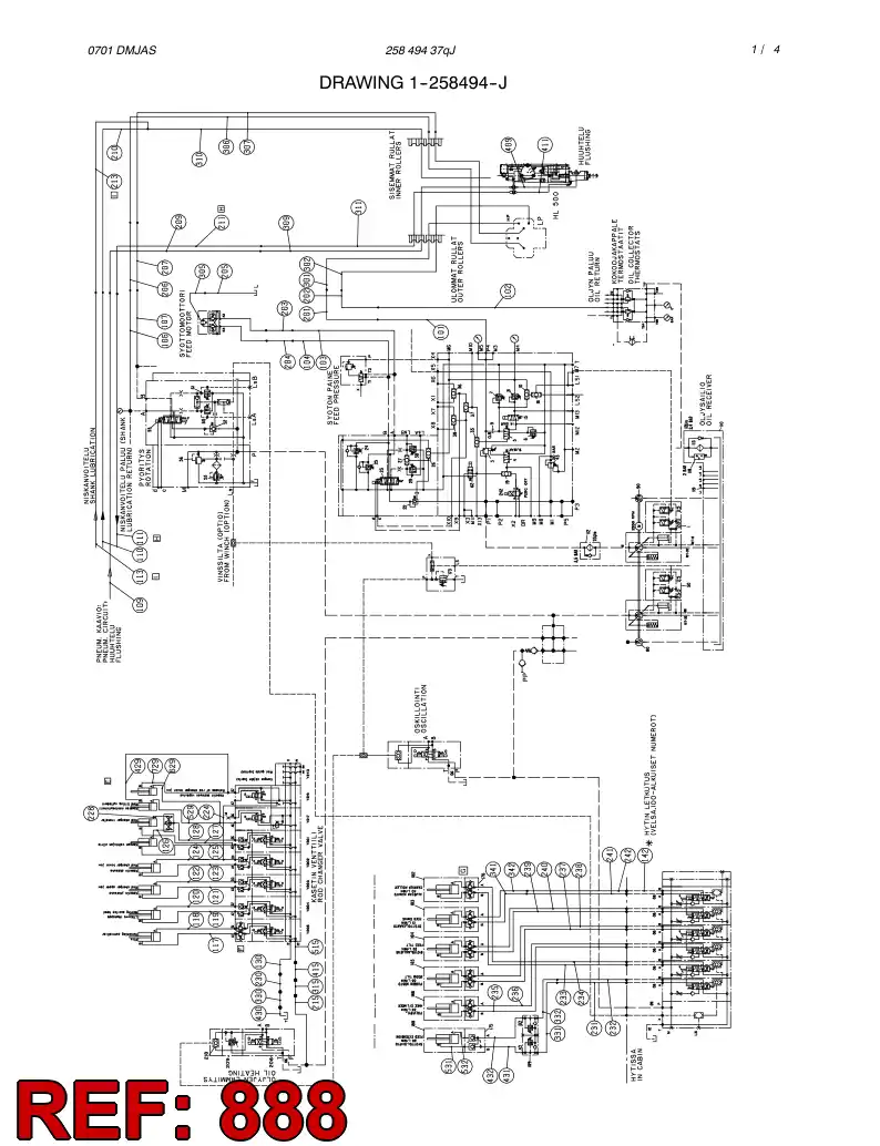 23356568 233 565 68 HYDRAULIC CIRCUIT DIAGRAM - Sandvik Technical Drawing