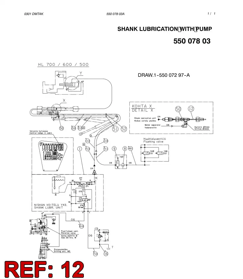 23357578 233 575 78 SHANK LUBR. HOSE - Sandvik Technical Drawing