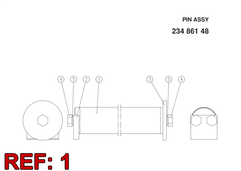 23456728 234 567 28 Pin, Clevis - Sandvik Technical Drawing