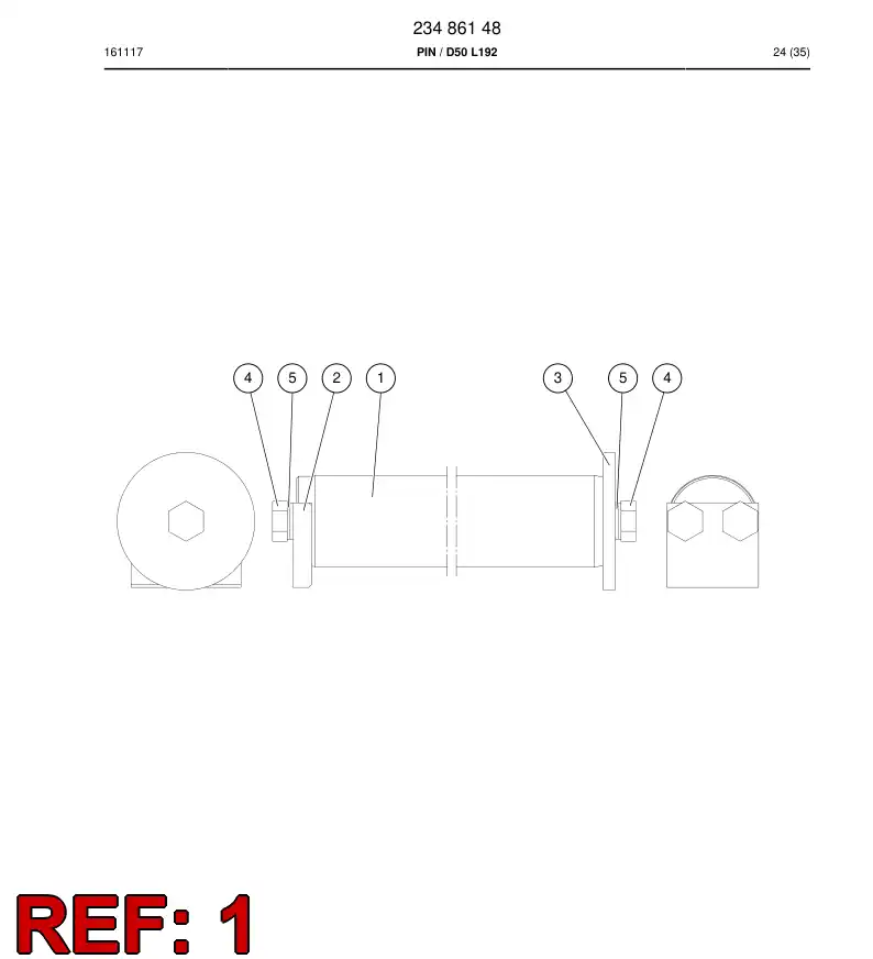 23456728a 234 567 28a Pin, Clevis - Sandvik Technical Drawing