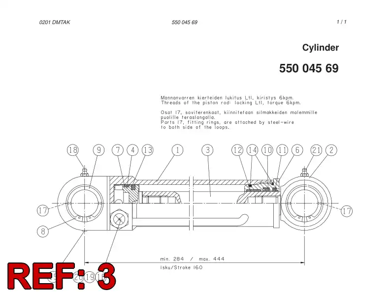 23481228 234 812 28 Rod, PISTON - Sandvik Technical Drawing
