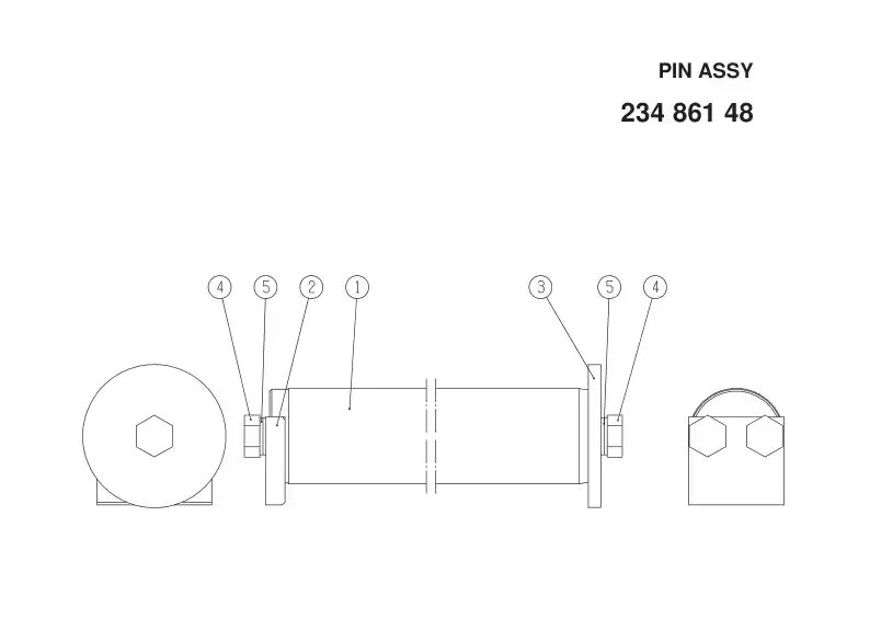 234861481 234 861 481 PIN ASSY - Sandvik Technical Drawing
