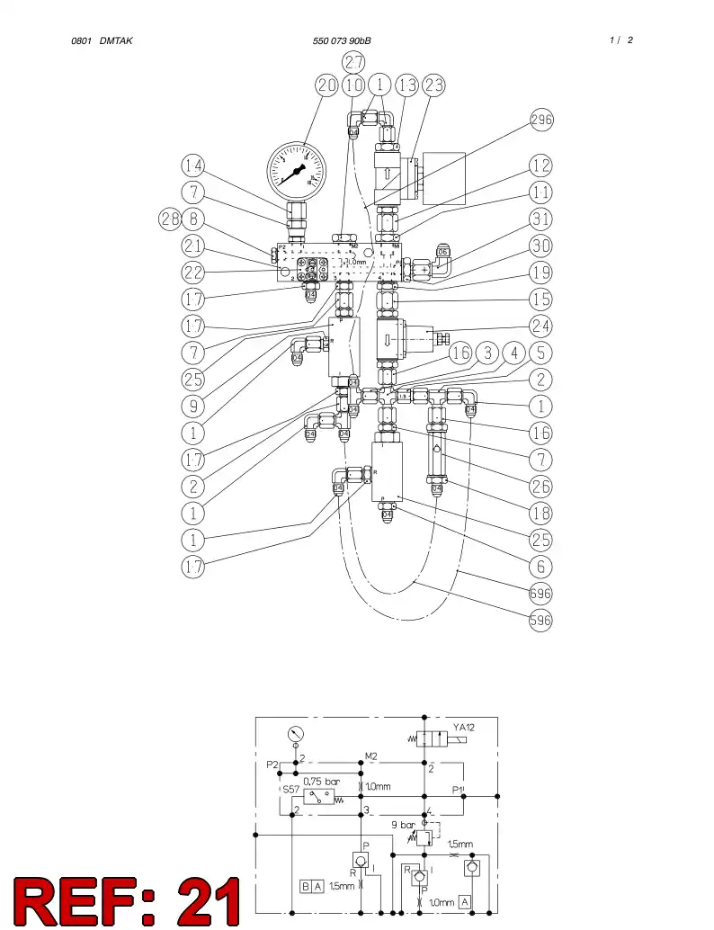 23486558 234 865 58 VALVE MANIFOLD - Sandvik Technical Drawing