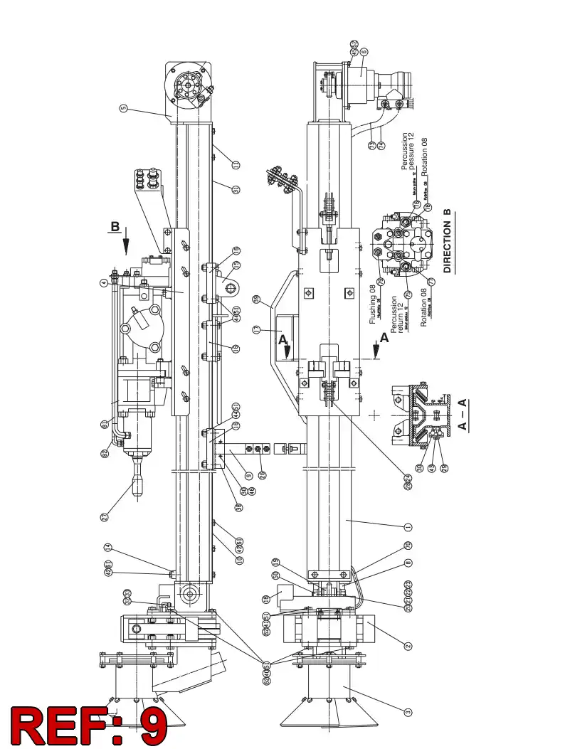 23486708 234 867 08 SUPPORT - Sandvik Technical Drawing
