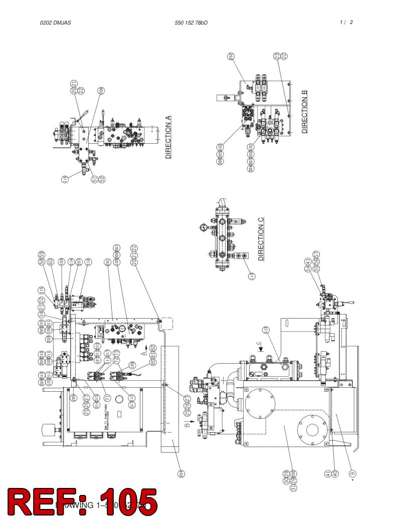 23490408 234 904 08 CONTROL VALVE - Sandvik Technical Drawing