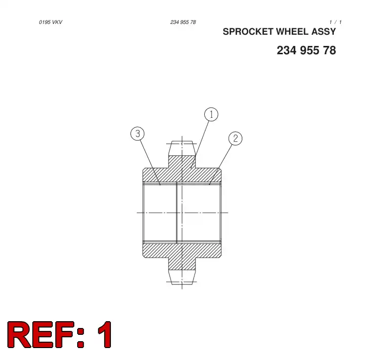 23494028 234 940 28 SPROCKET WHEEL - Sandvik Technical Drawing