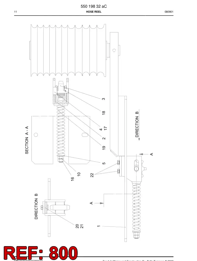 23494308a 234 943 08a SPROCKET WHEEL - Sandvik Technical Drawing
