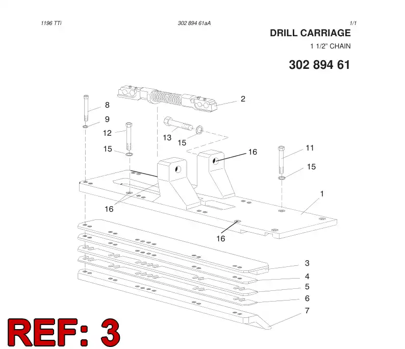 23508158 235 081 58 WEARING PIECE - Sandvik Technical Drawing