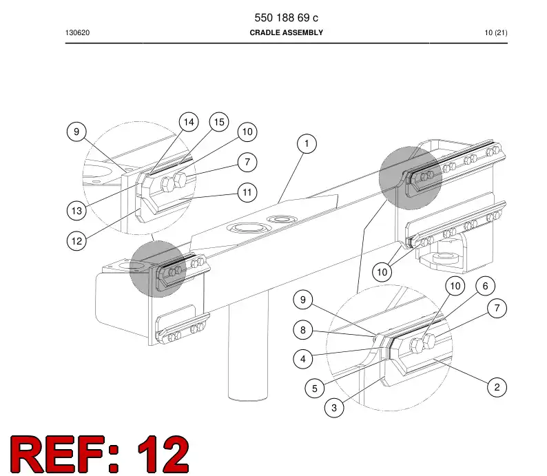 23508308a 235 083 08a WEARING PIECE - Sandvik Technical Drawing