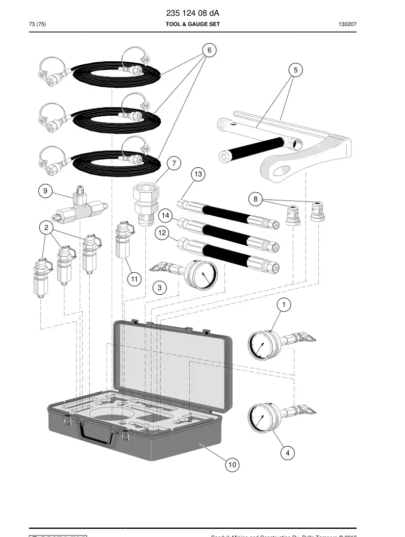 23512408d 235 124 08d ASSEMBLY DE FERRAMENTA E MANMETRO - Sandvik Technical Drawing