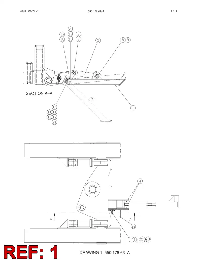 23515978 235 159 78 GROUND SUPPORT , JACK BUSHINGS ASSY - Sandvik Technical Drawing