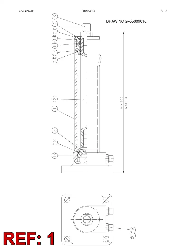 23541108 235 411 08 SYLINDER TUBE - Sandvik Technical Drawing