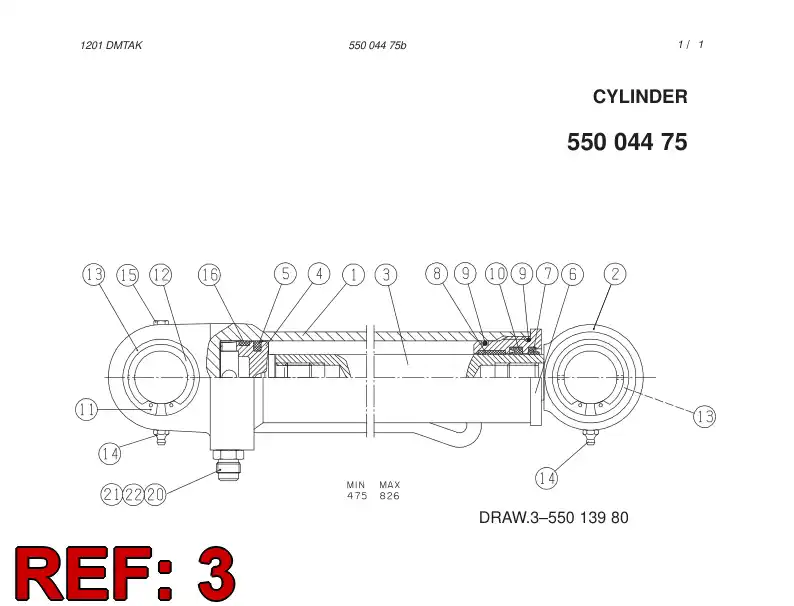23547698 235 476 98 Rod, PISTON - Sandvik Technical Drawing