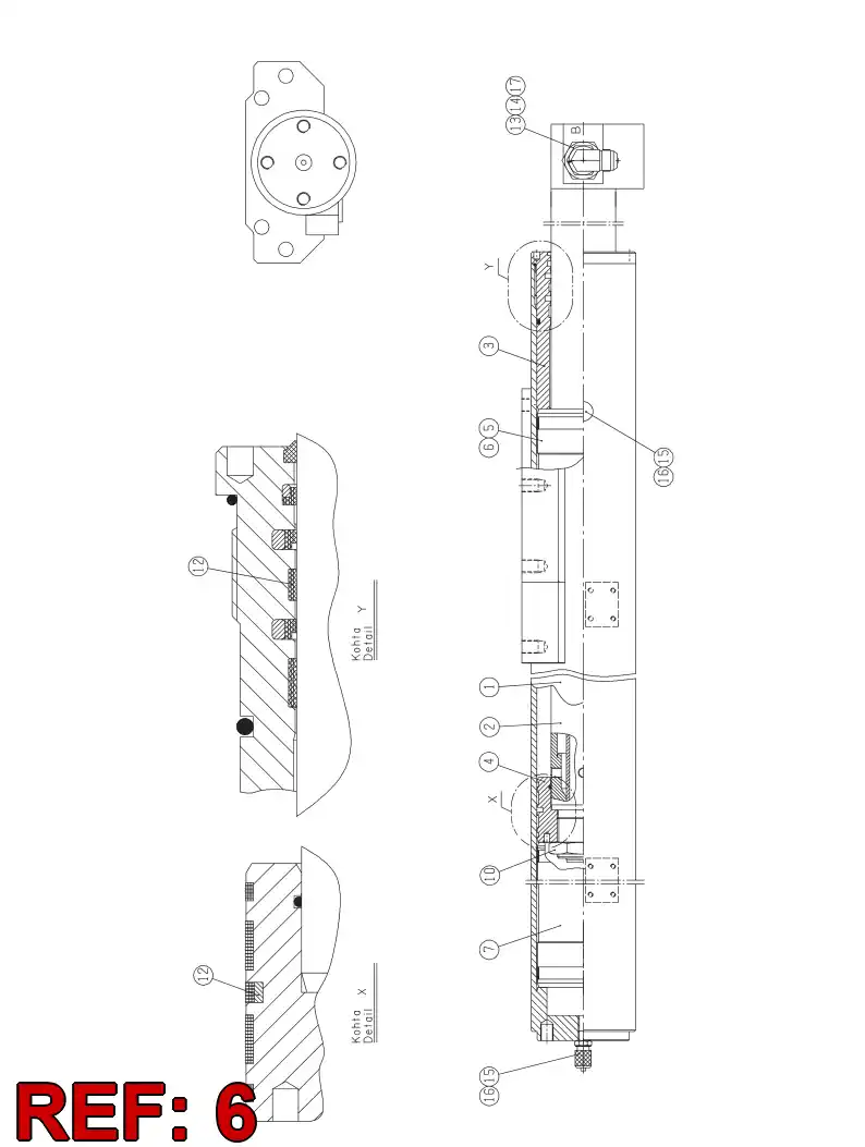 23568374 235 683 74 LIMIT BUSHING D115/95 x 280 - Sandvik Technical Drawing