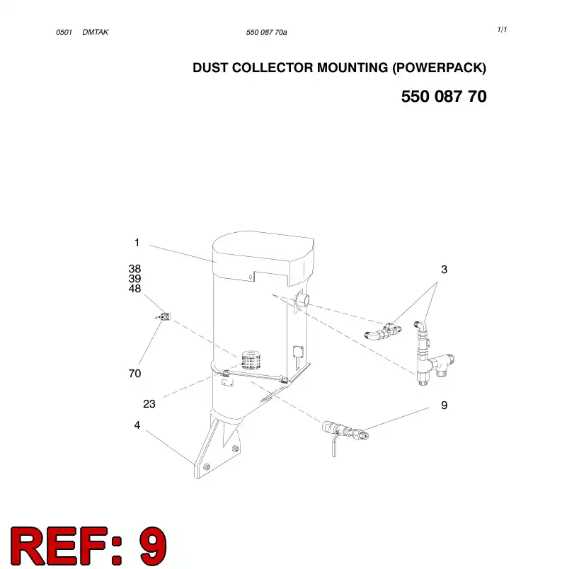 23572478 235 724 78 AIR OUTLET ADAPTERS ASSY - Sandvik Technical Drawing