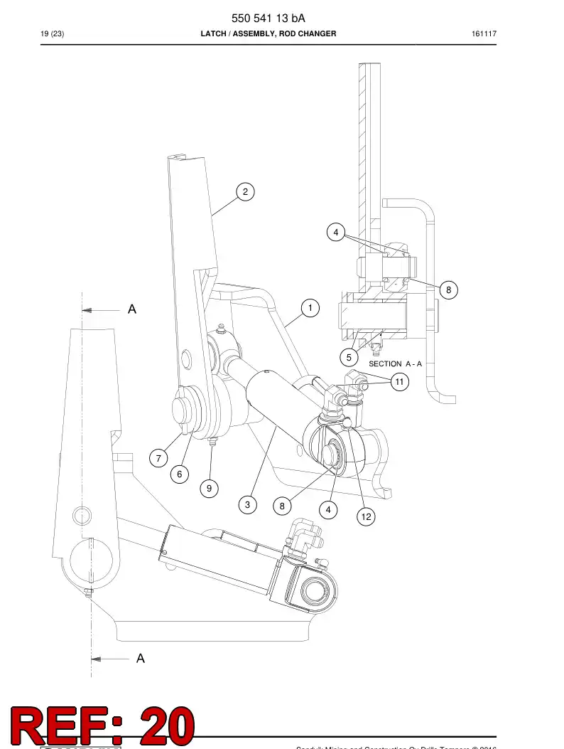 23575118e 235 751 18e Lever - Sandvik Technical Drawing