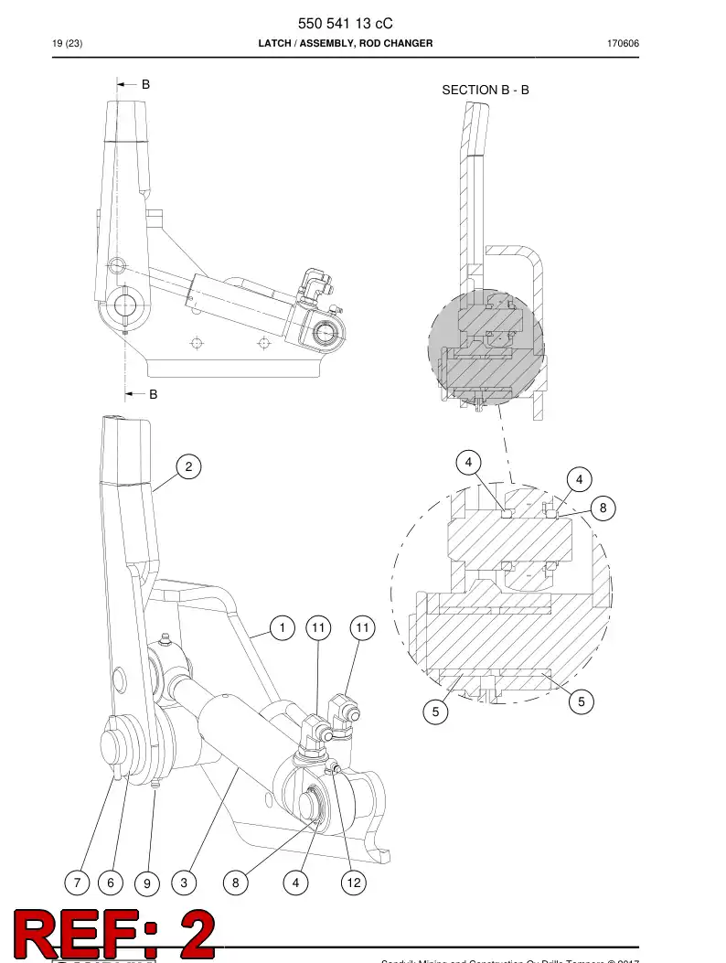 23575118f 235 751 18f Lever - Sandvik Technical Drawing