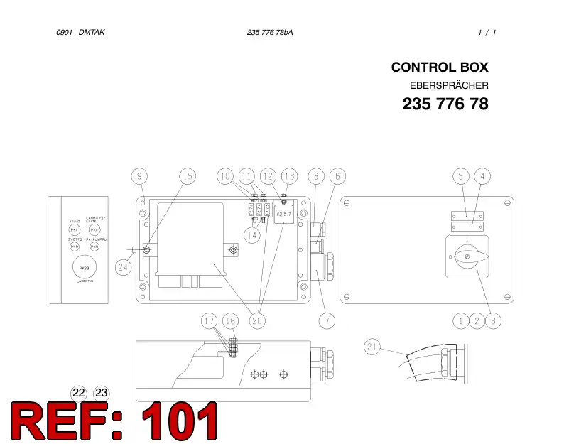 23577548 235 775 48 CONTROL BOX - Sandvik Technical Drawing