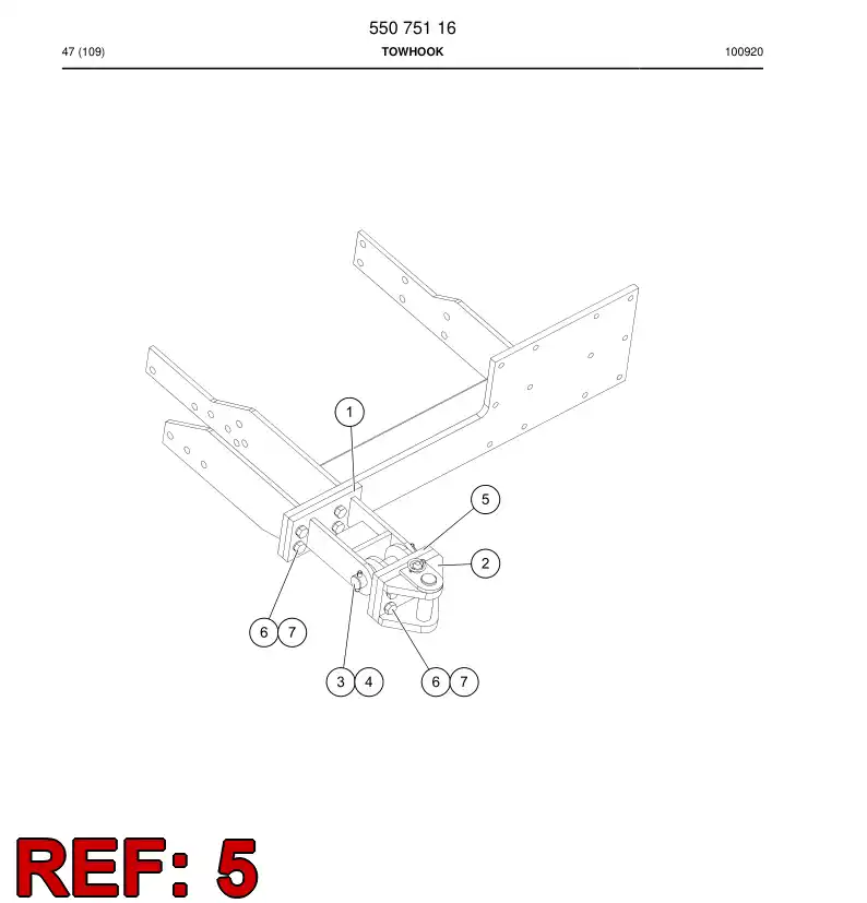 23610248a 236 102 48a Tow hook - Sandvik Technical Drawing