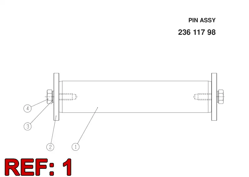 23611668 236 116 68 PIN - Sandvik Technical Drawing
