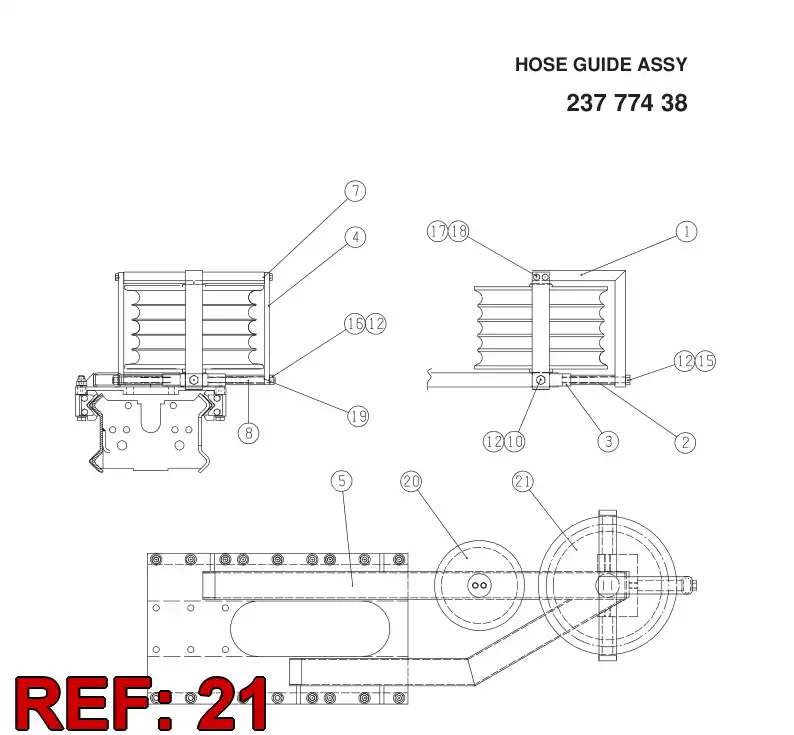 23623868 236 238 68 ROLLER ASSY - Sandvik Technical Drawing
