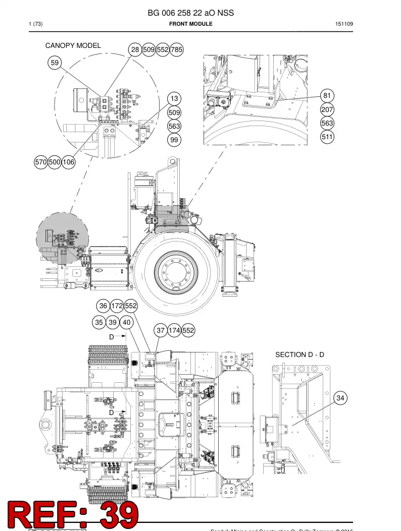 23629538b 236 295 38b Ring, Backing - Sandvik Technical Drawing
