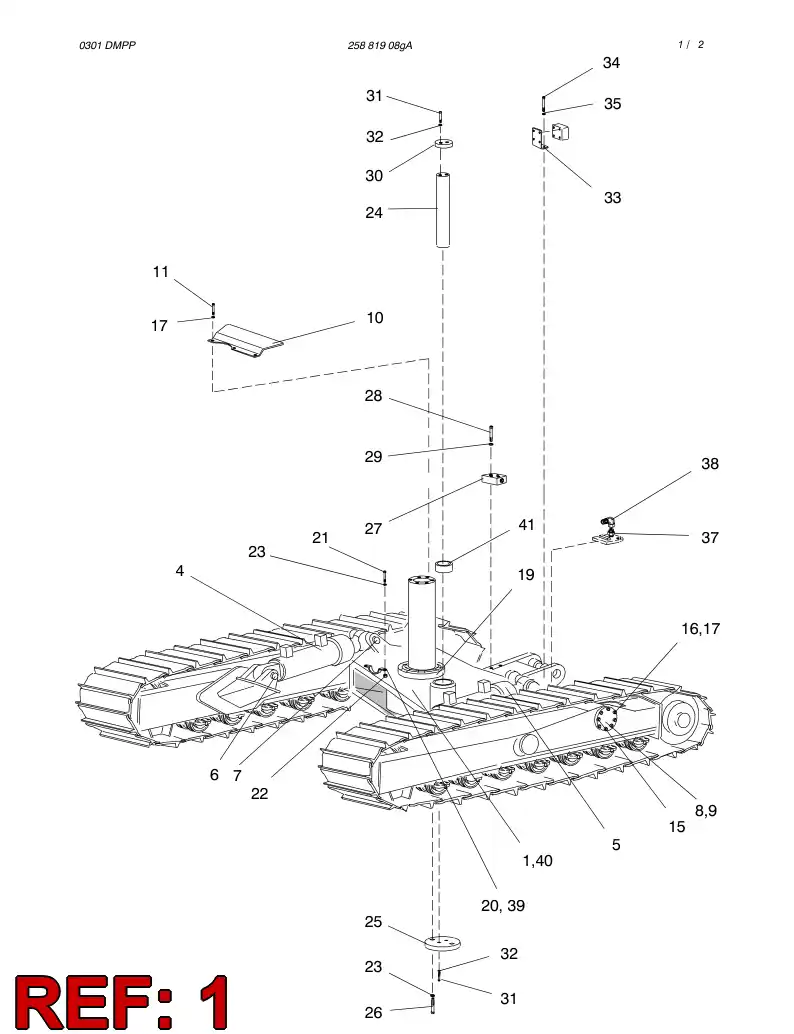 23641108 236 411 08 LOWER FRAME BUSHING ASSY - Sandvik Technical Drawing