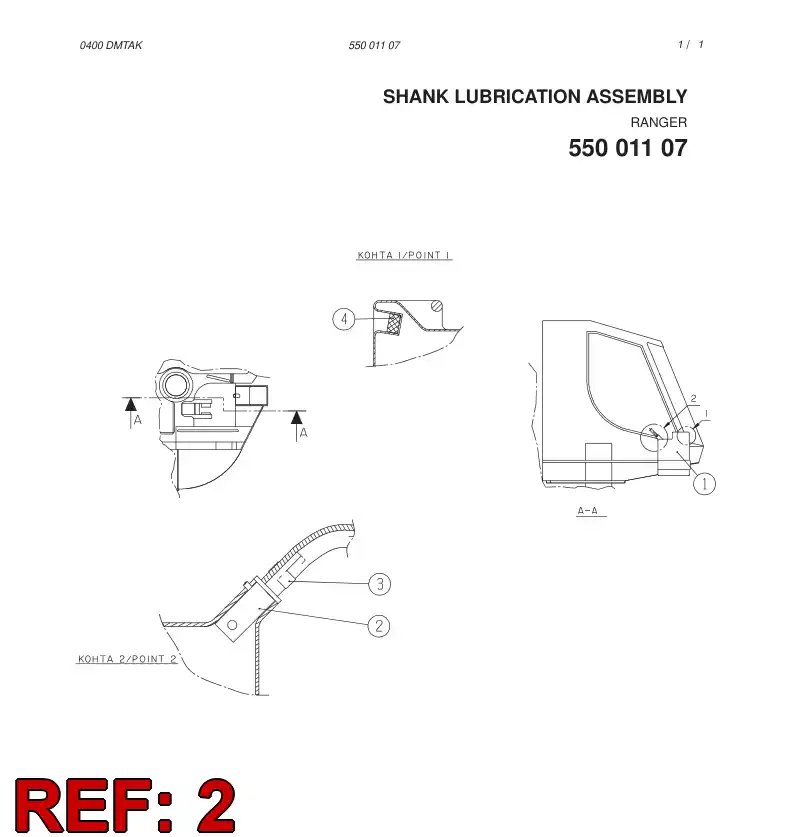 23644418 236 444 18 NOZZLE ASSY - Sandvik Technical Drawing