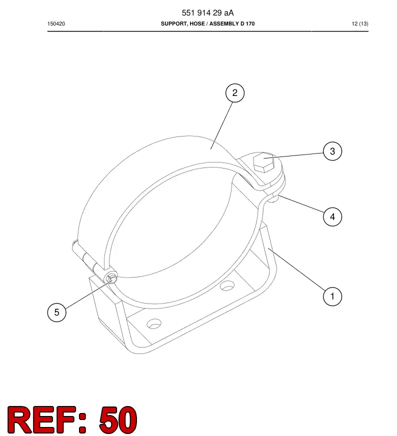 23705968a 237 059 68a Strap, Metal - Sandvik Technical Drawing