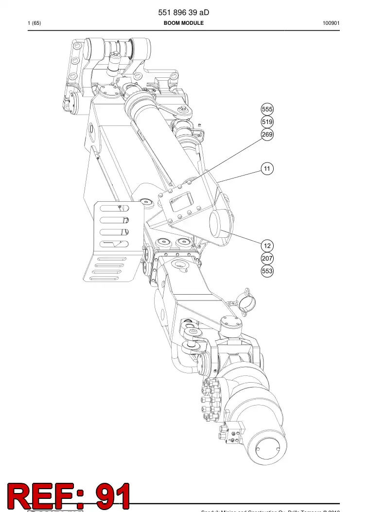 23706848 237 068 48 HOSE SUPPORT - Sandvik Technical Drawing
