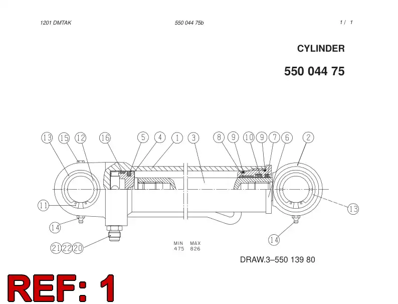 23709058 237 090 58 Tube, Cylinder - Sandvik Technical Drawing