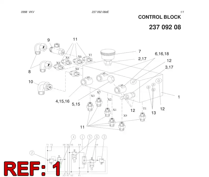 23709188 237 091 88 CONTROL BLOCK - Sandvik Technical Drawing