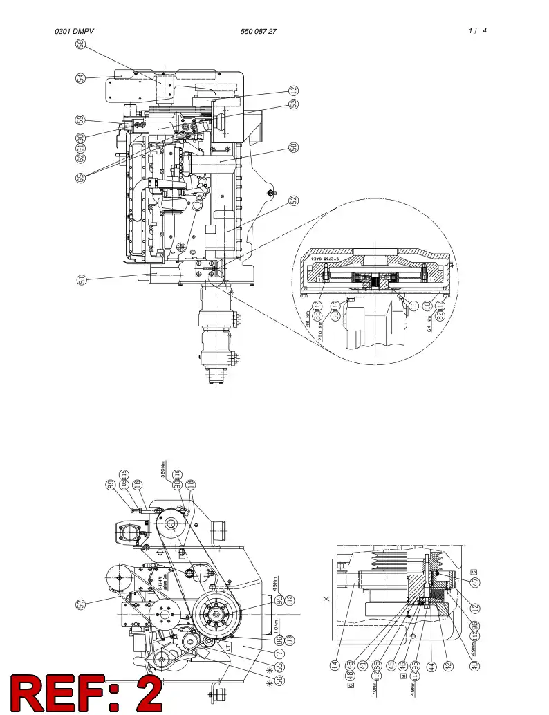 23713438 237 134 38 HYDR.PUMP ASSY A10VO7145G219 - Sandvik Technical Drawing