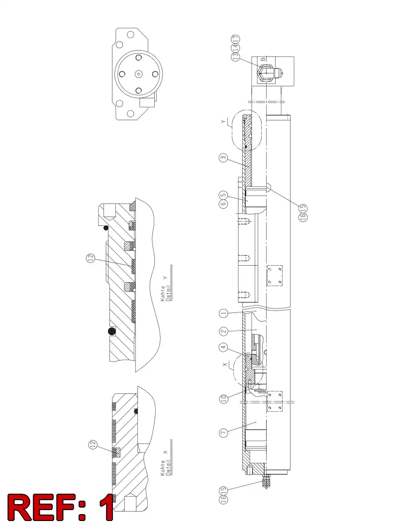23722178 237 221 78 CYLINDER TUBE LF 1500 ASSEMBLY - Sandvik Technical Drawing