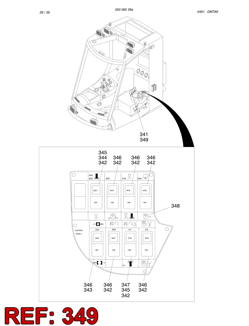 23724628 237 246 28 CONTROL PRING 4 CABIN - Sandvik Technical Drawing