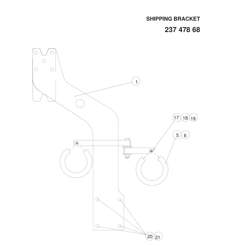 23747868eB 237 478 68eB SHIPPING BRACKET - Sandvik Technical Drawing