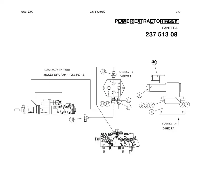 23751308C 237 513 08C POWER EXTRACTOR ASSY - Sandvik Technical Drawing