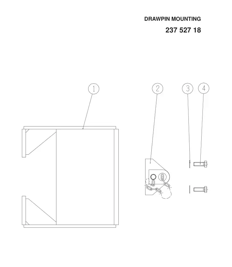23752718 237 527 18 drawpin mounting - Sandvik Technical Drawing