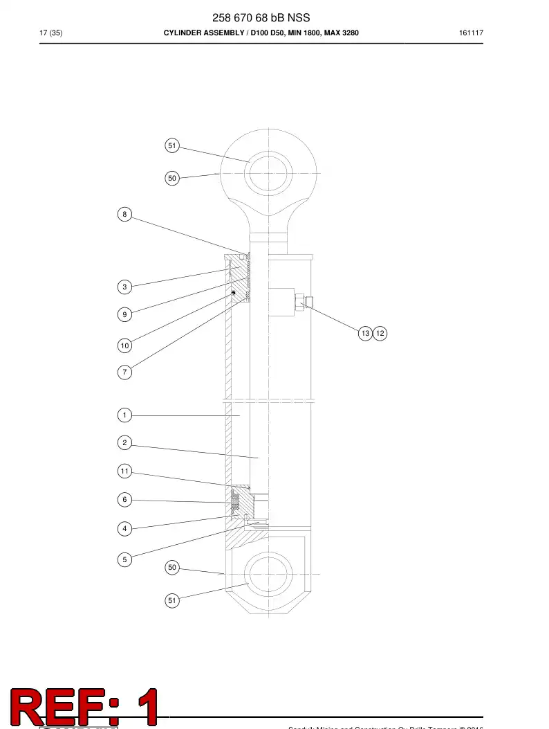 23762188a 237 621 88a Tube, Cylinder - Sandvik Technical Drawing