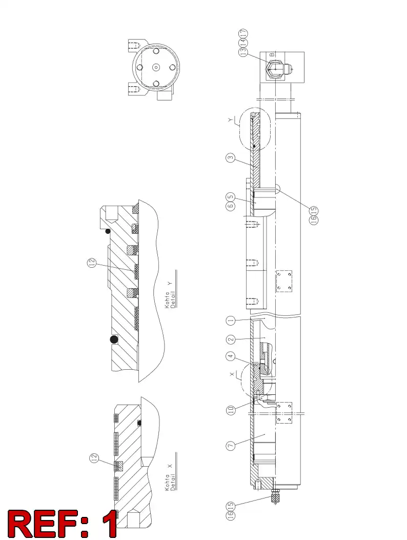 23762468 237 624 68 CYLINDER TUBE - Sandvik Technical Drawing